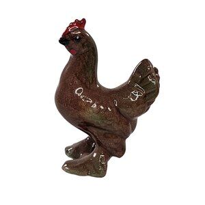 Hagen Renaker Bantam Bantie Hen Miniature Figurine Brown Red Green